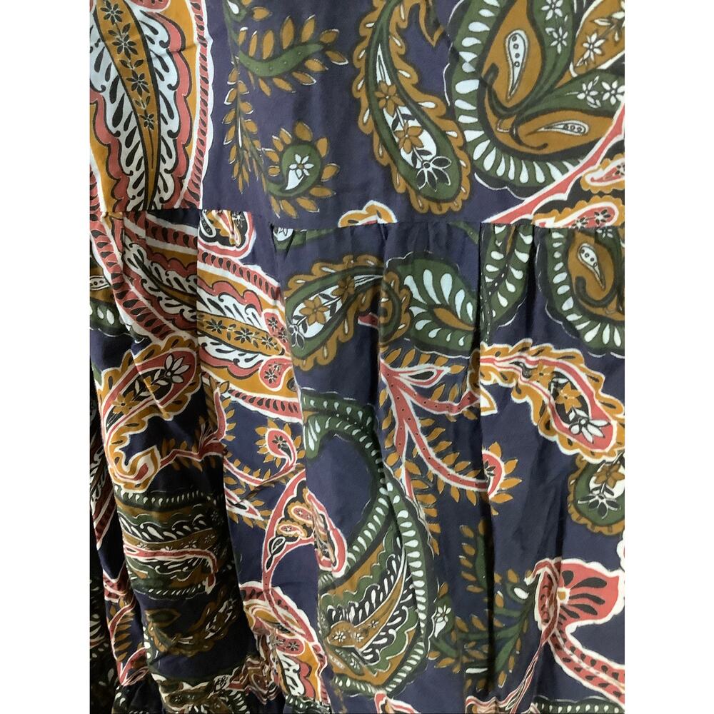 Nicholas Women's 14 Blue Amina Paisley Midi Dress Silk Blend Boho Chic S4-3 - Picture 5 of 10